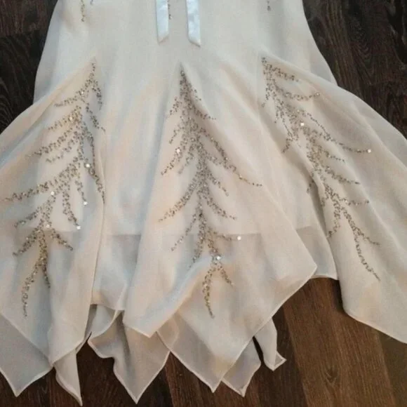 Vintage Y2K Fairycore whimsical Apart pearl dress, white cocktail dress. - Picture 5 of 7